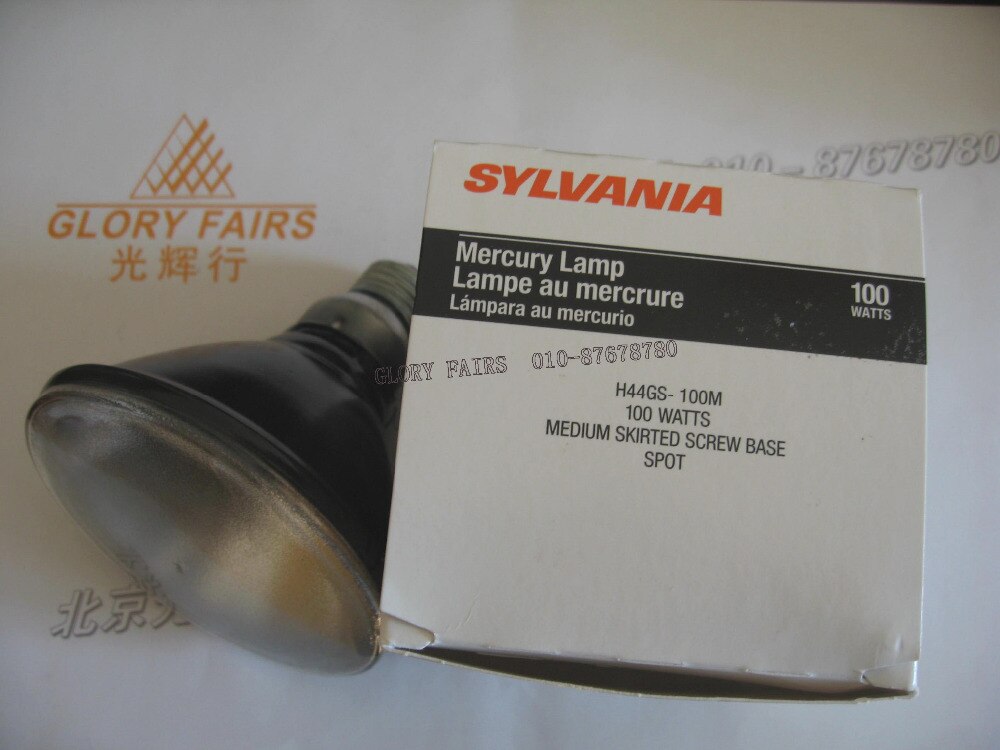 SYLVANIA 100 W 수은 램프 H44GS-100M 100 와트 중질 나사베이스 스팟 R H44GS-MDSKSP PAR38 Blacklight UVA 전구